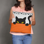 Cute Black Cat Halloween Pillow