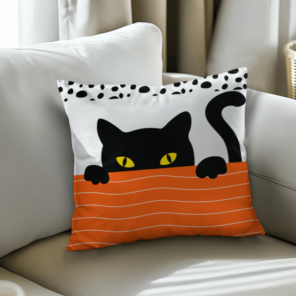 Cute Black Cat Halloween Pillow