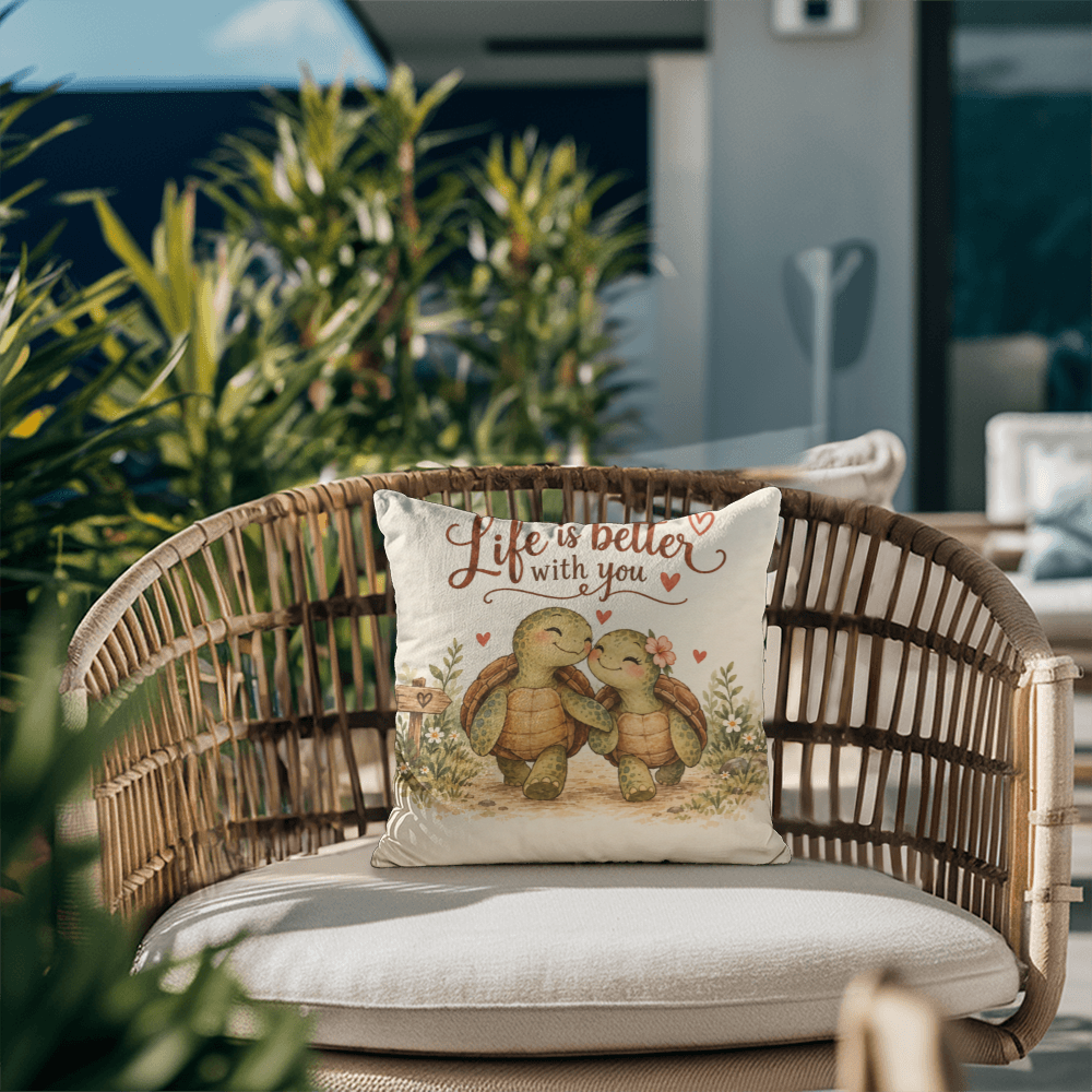 Turtle Love Decorative Pillow Cover