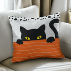 Cute Black Cat Halloween Pillow