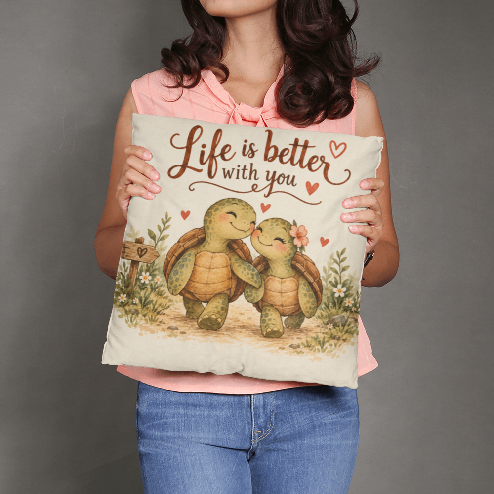 Turtle Love Decorative Pillow Cover