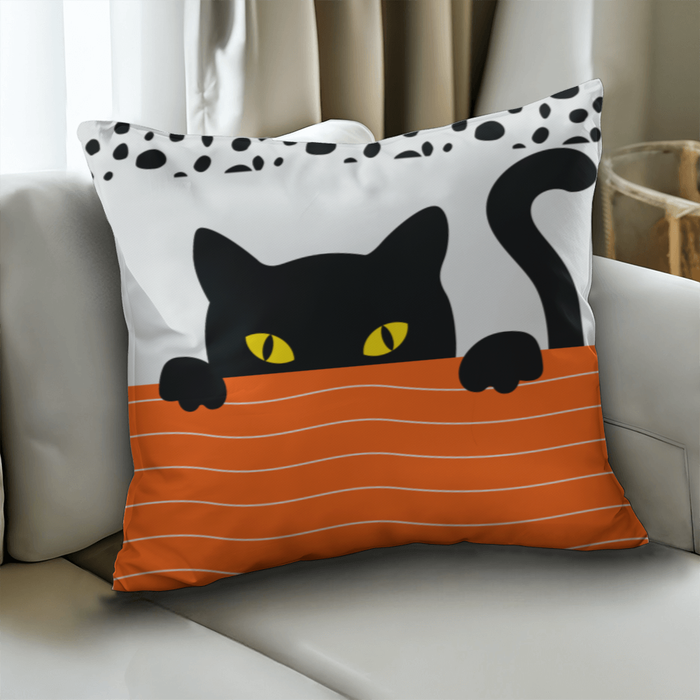 Cute Black Cat Halloween Pillow