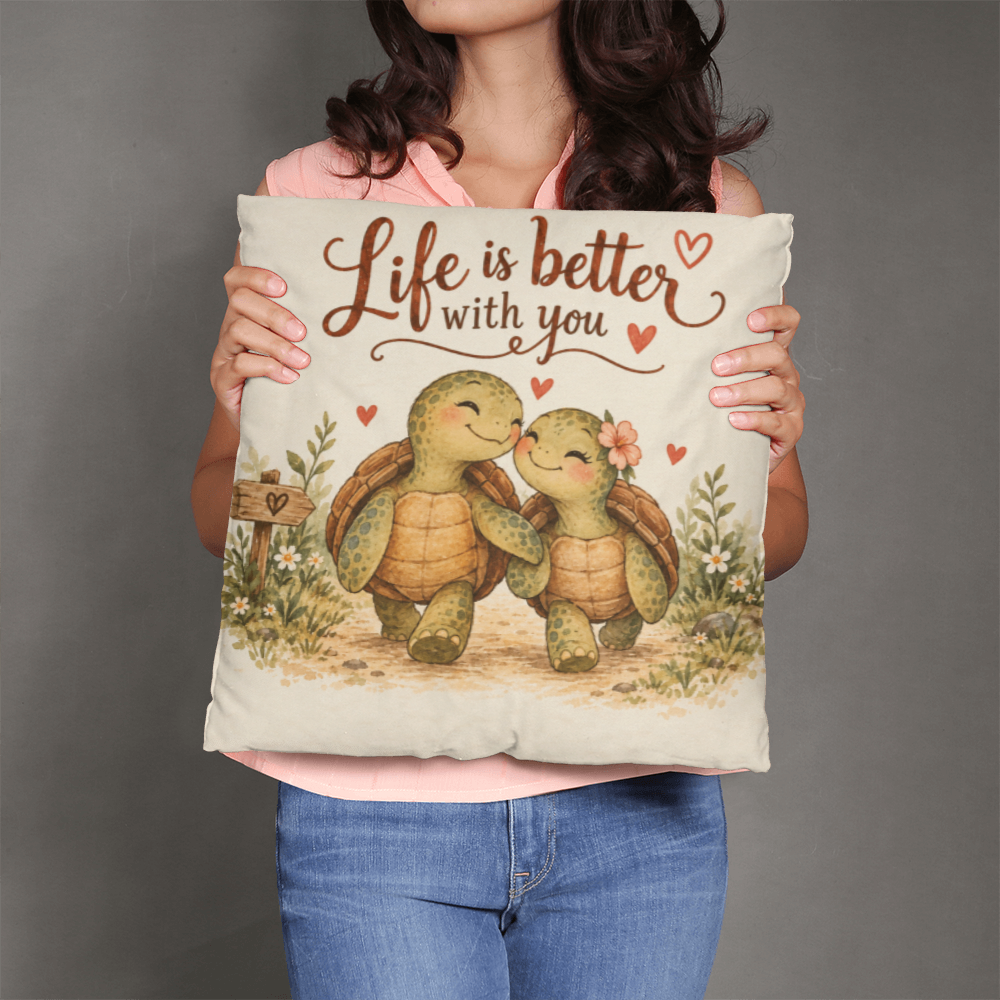 Turtle Love Decorative Pillow Cover