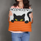 Cute Black Cat Halloween Pillow