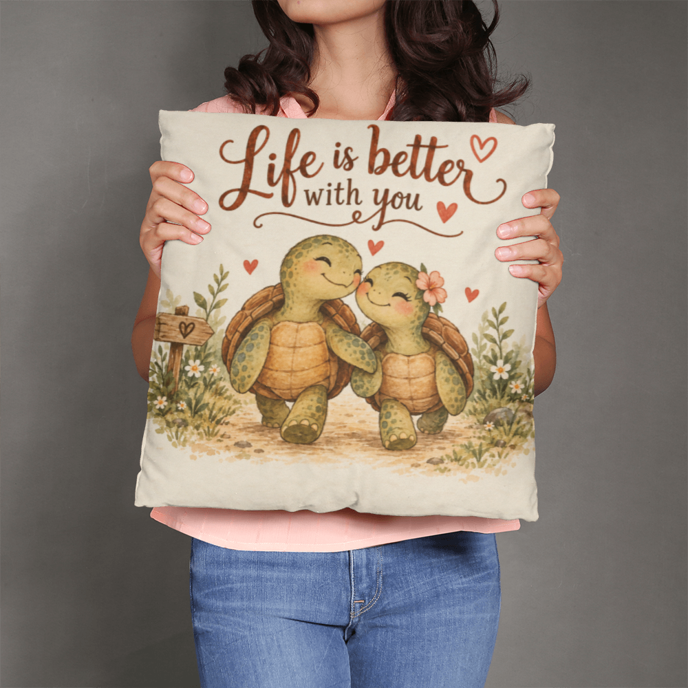 Turtle Love Decorative Pillow Cover