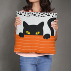 Cute Black Cat Halloween Pillow
