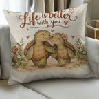 Turtle Love Decorative Pillow Cover