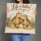 Turtle Love Decorative Pillow Cover