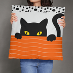 Cute Black Cat Halloween Pillow