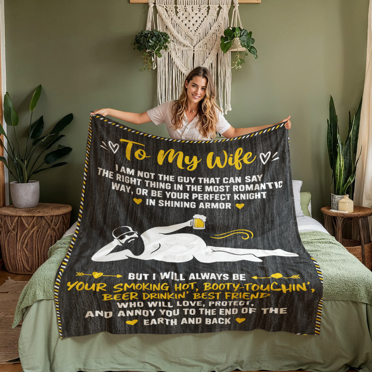 Romantic Husband Wife Throw Blanket