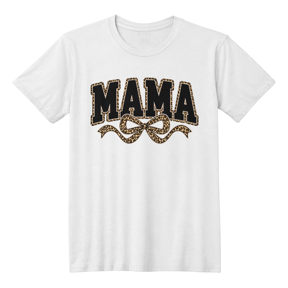 Leopard Mama Bow Graphic Shirt Gift
