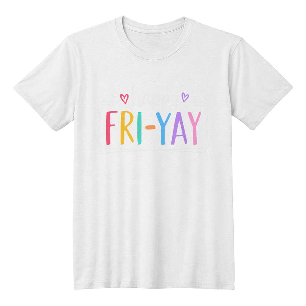 Happy Fri-Yay Colorful Graphic Tee