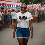 Leopard Mama Bow Graphic Shirt Gift
