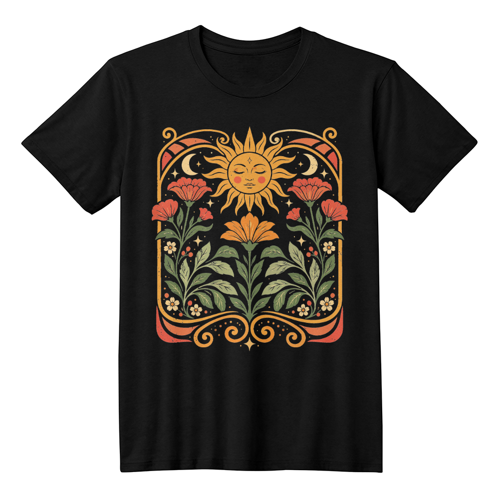 Celestial Floral Garden Graphic Tee