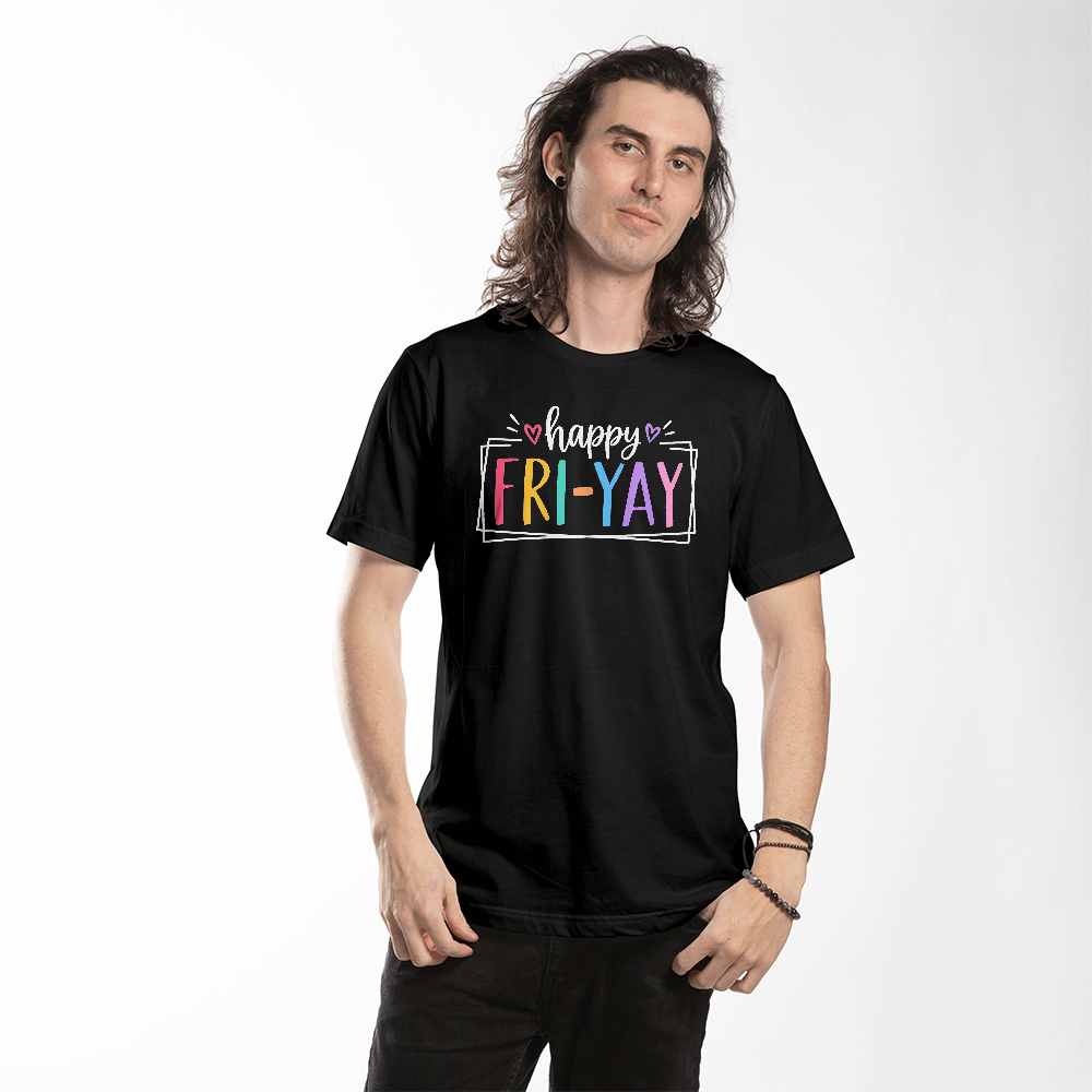 Happy Fri-Yay Colorful Graphic Tee