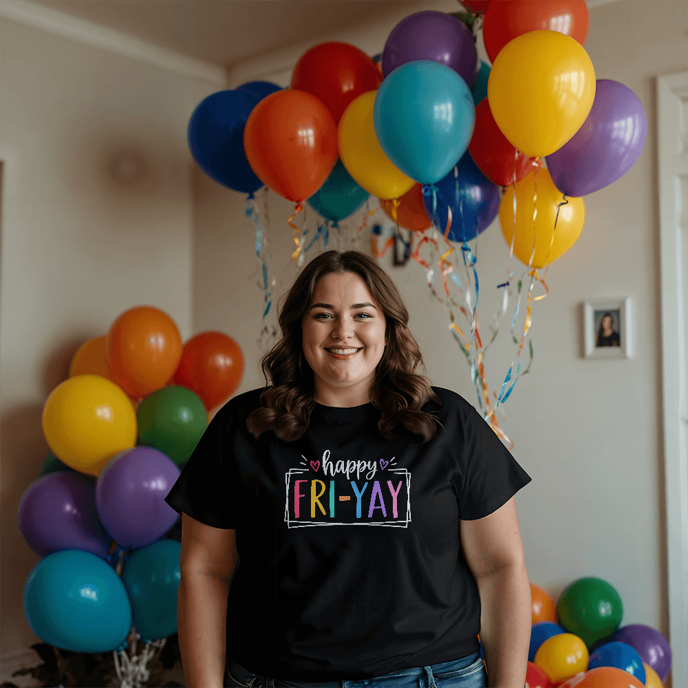 Happy Fri-Yay Colorful Graphic Tee