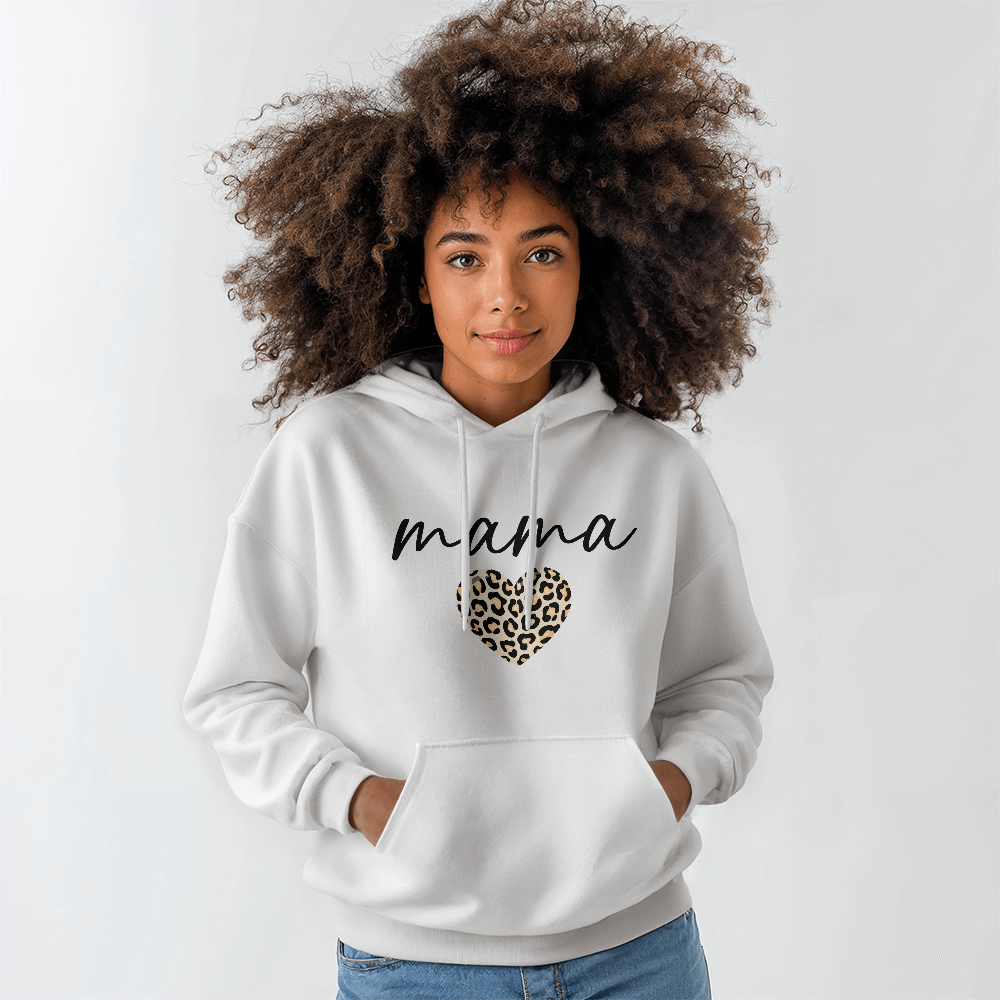 Mama Leopard Heart Mom Gift Hoodies