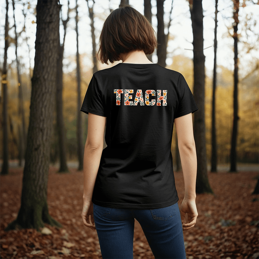 Colorful Floral Teacher Graphic Tee