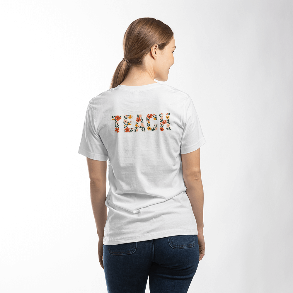 Colorful Floral Teacher Graphic Tee