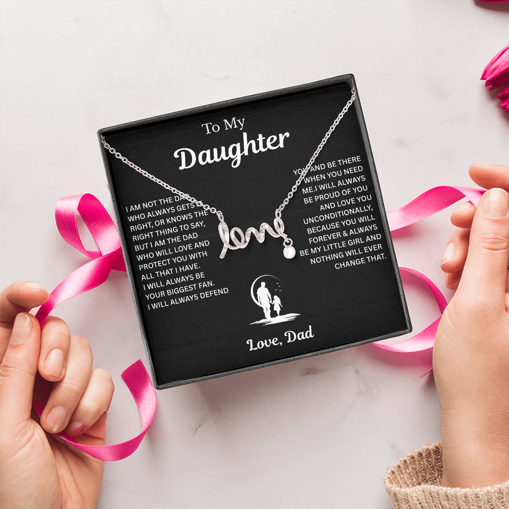 Dad to Daughter Love Necklace Gifts
