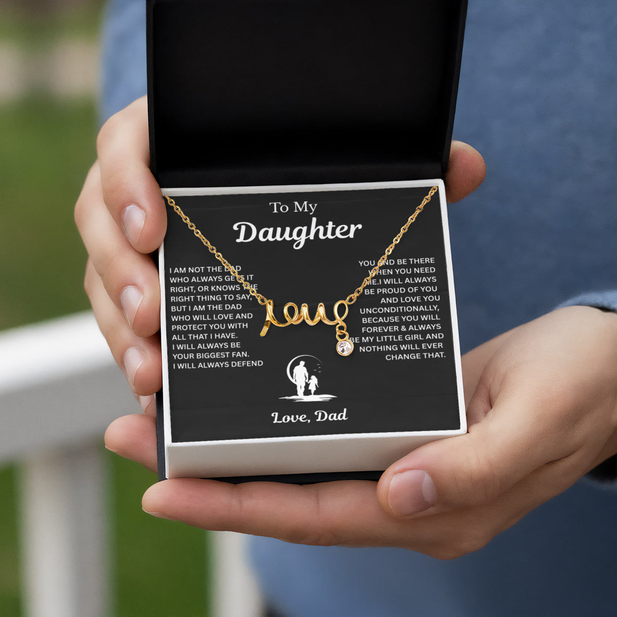 Dad to Daughter Love Necklace Gifts