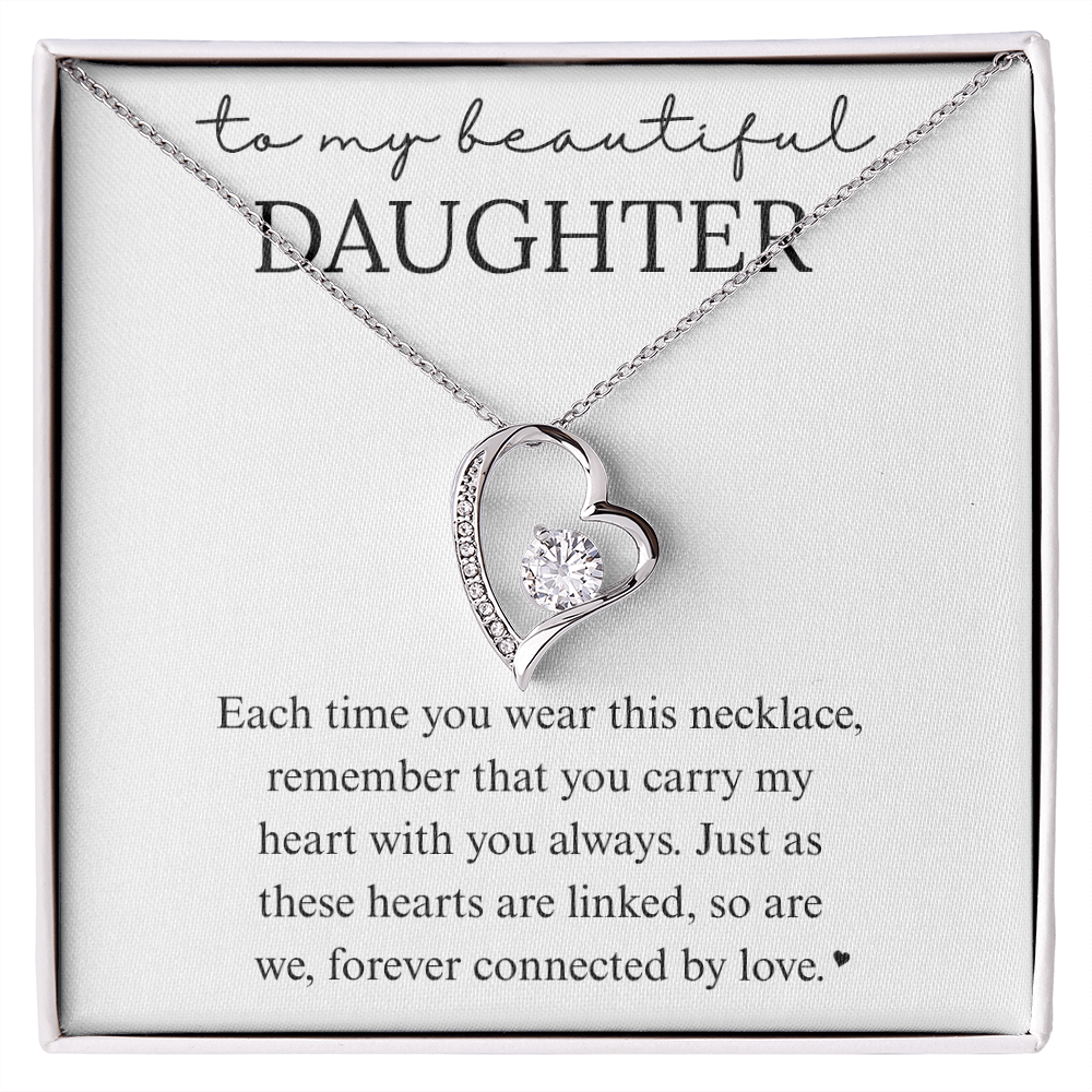 Daughter Heart Linked Necklace Gift