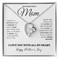 Mother Son Heart Necklace Gift for Mom