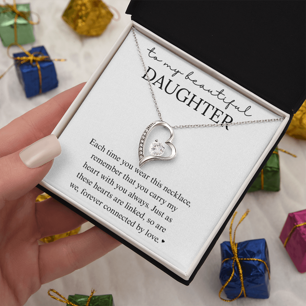 Daughter Heart Linked Necklace Gift