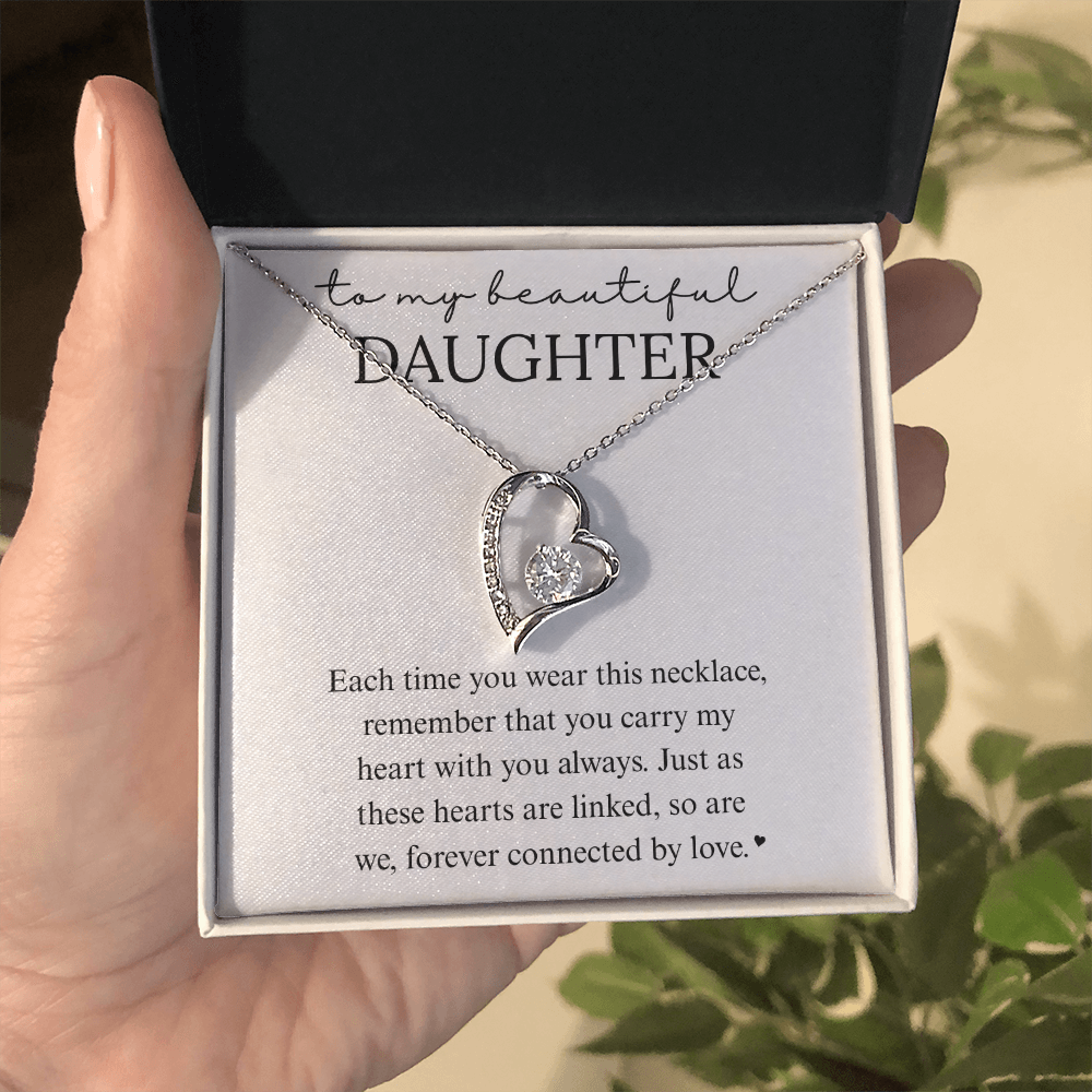 Daughter Heart Linked Necklace Gift