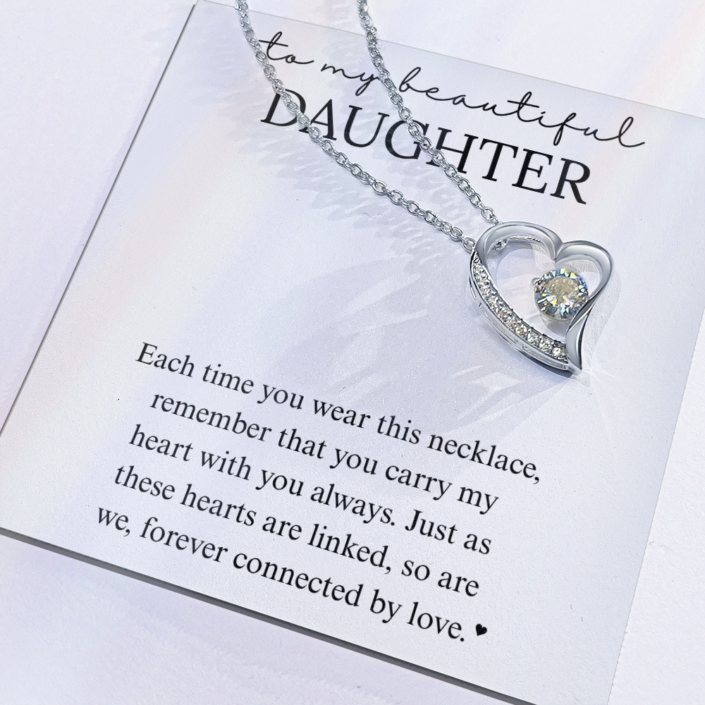 Daughter Heart Linked Necklace Gift