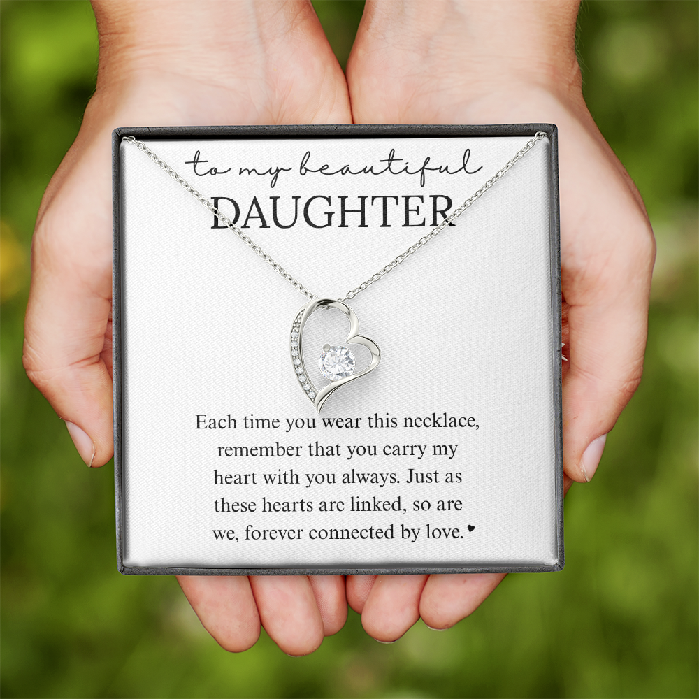 Daughter Heart Linked Necklace Gift