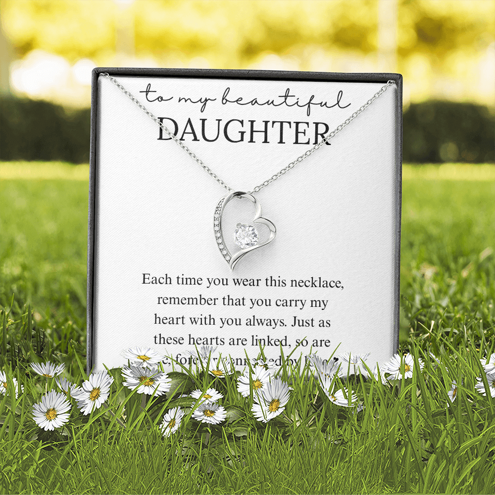 Daughter Heart Linked Necklace Gift