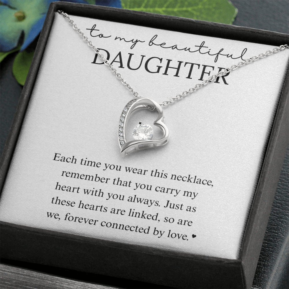 Daughter Heart Linked Necklace Gift