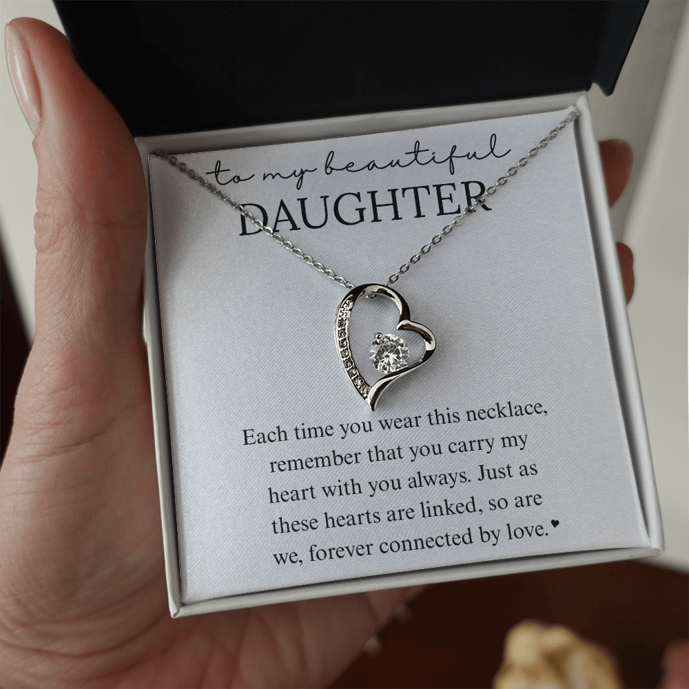 Daughter Heart Linked Necklace Gift