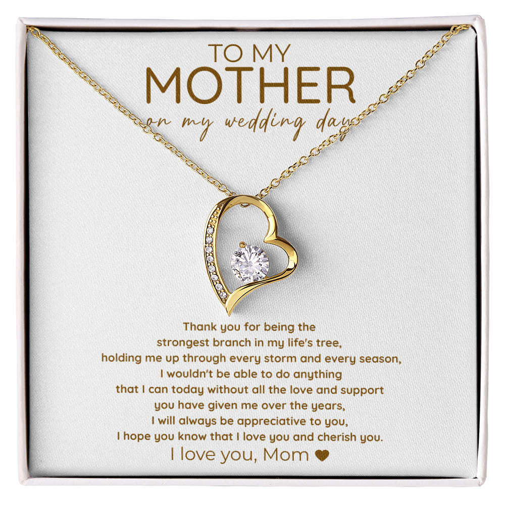 Wedding Day Heart Necklace Gift Mom