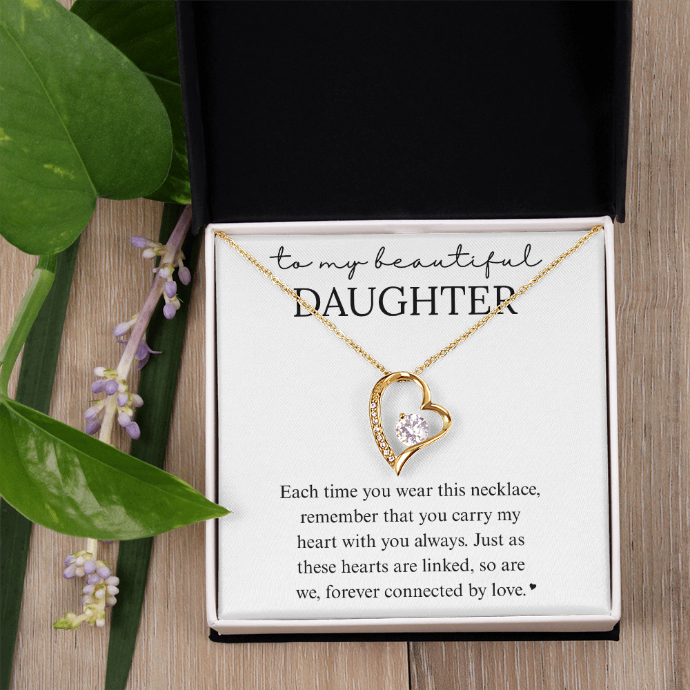 Daughter Heart Linked Necklace Gift