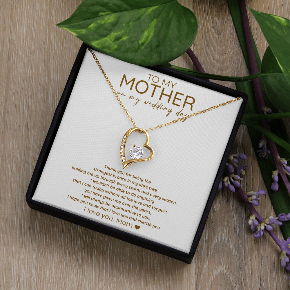 Wedding Day Heart Necklace Gift Mom