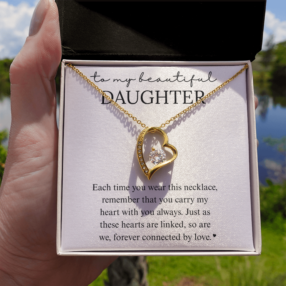 Daughter Heart Linked Necklace Gift