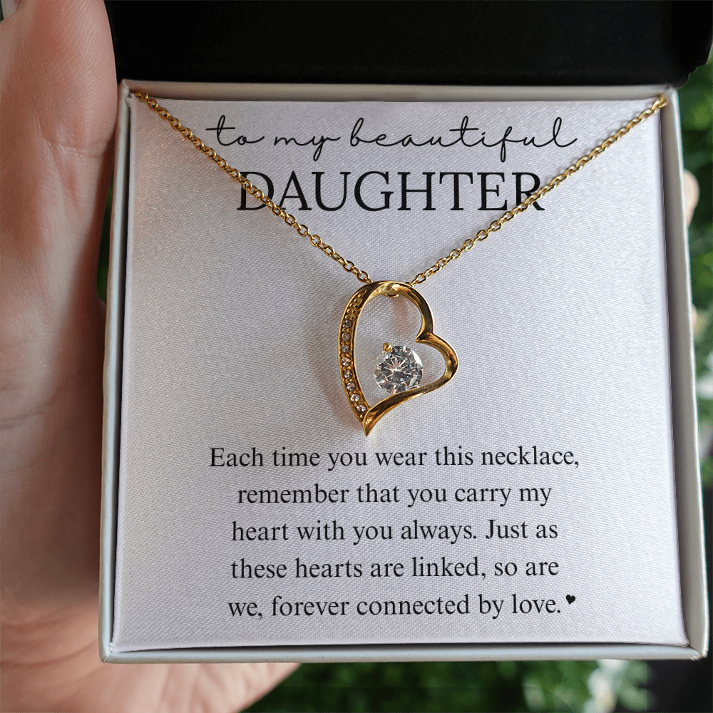 Daughter Heart Linked Necklace Gift