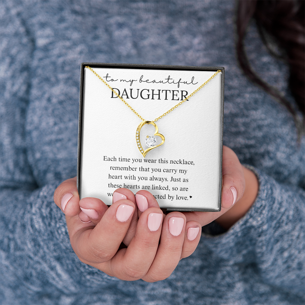 Daughter Heart Linked Necklace Gift