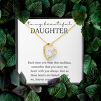 Daughter Heart Linked Necklace Gift