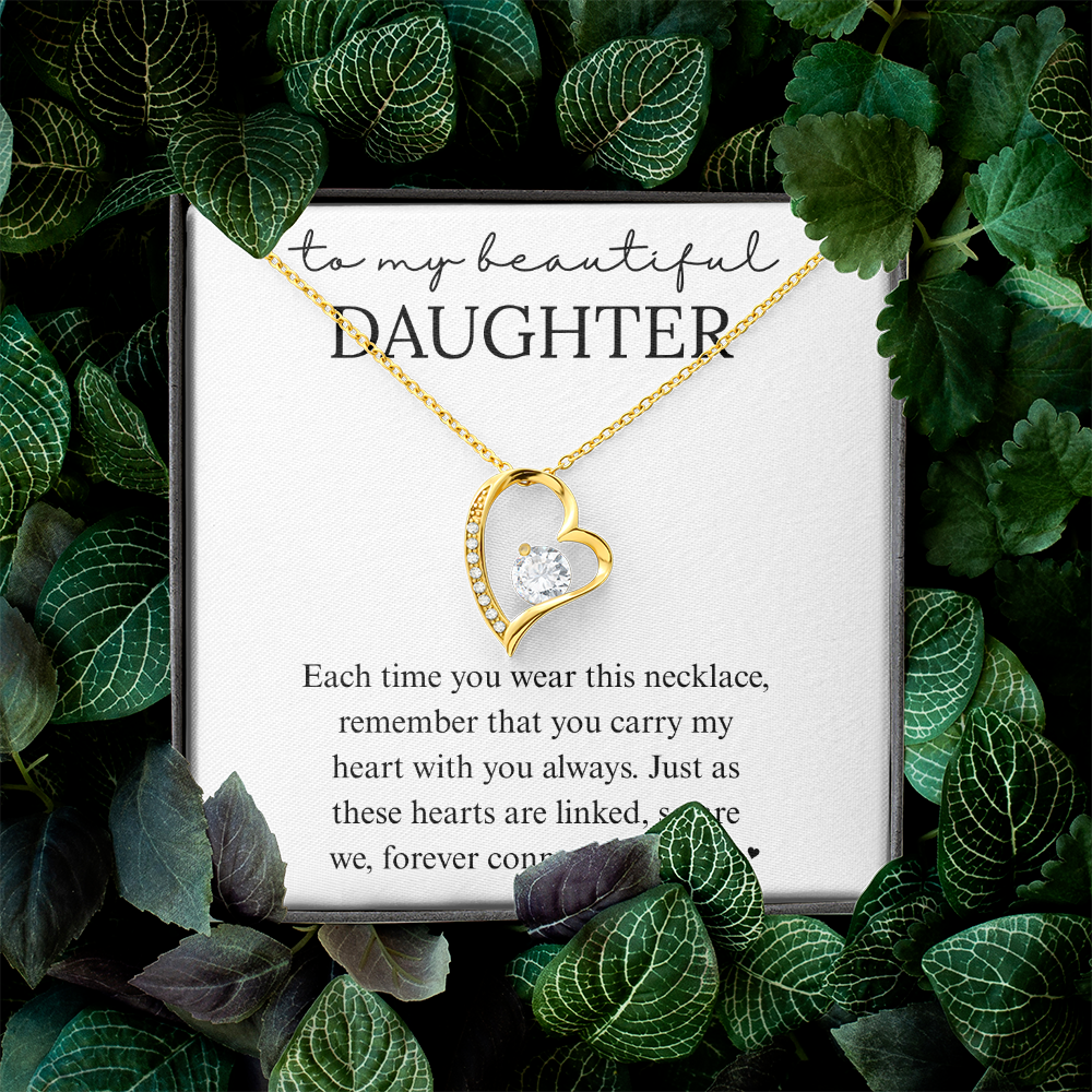 Daughter Heart Linked Necklace Gift