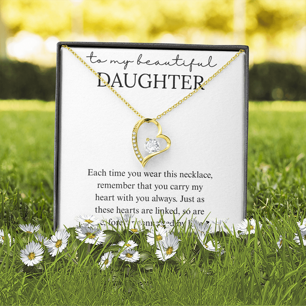 Daughter Heart Linked Necklace Gift
