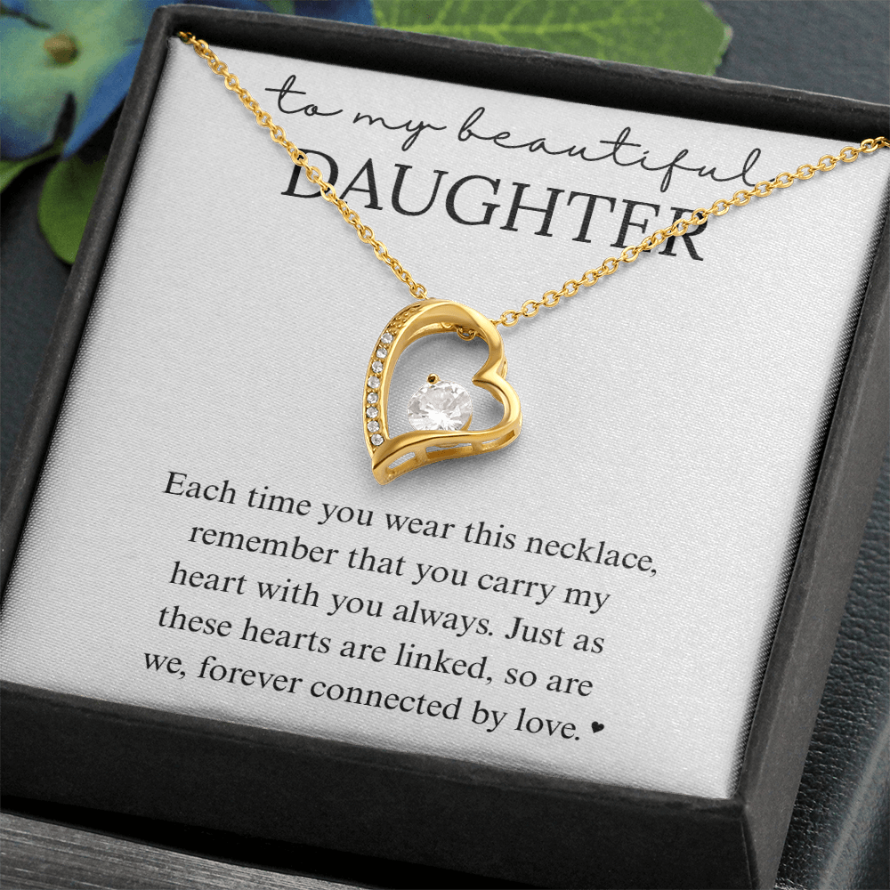 Daughter Heart Linked Necklace Gift