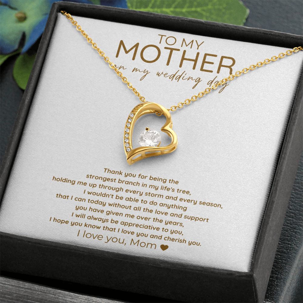 Wedding Day Heart Necklace Gift Mom