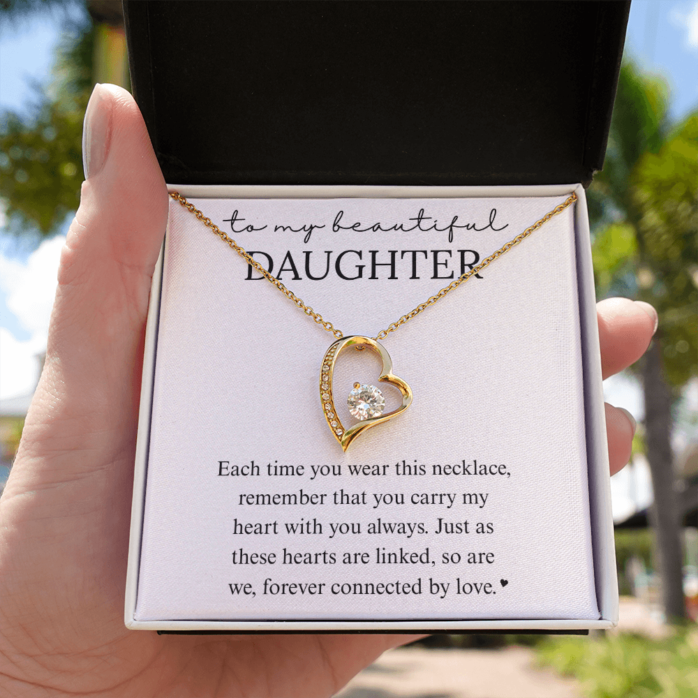 Daughter Heart Linked Necklace Gift