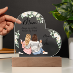 Mother Daughter Acrylic Heart Plaque Gift