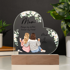Mother Daughter Acrylic Heart Plaque Gift