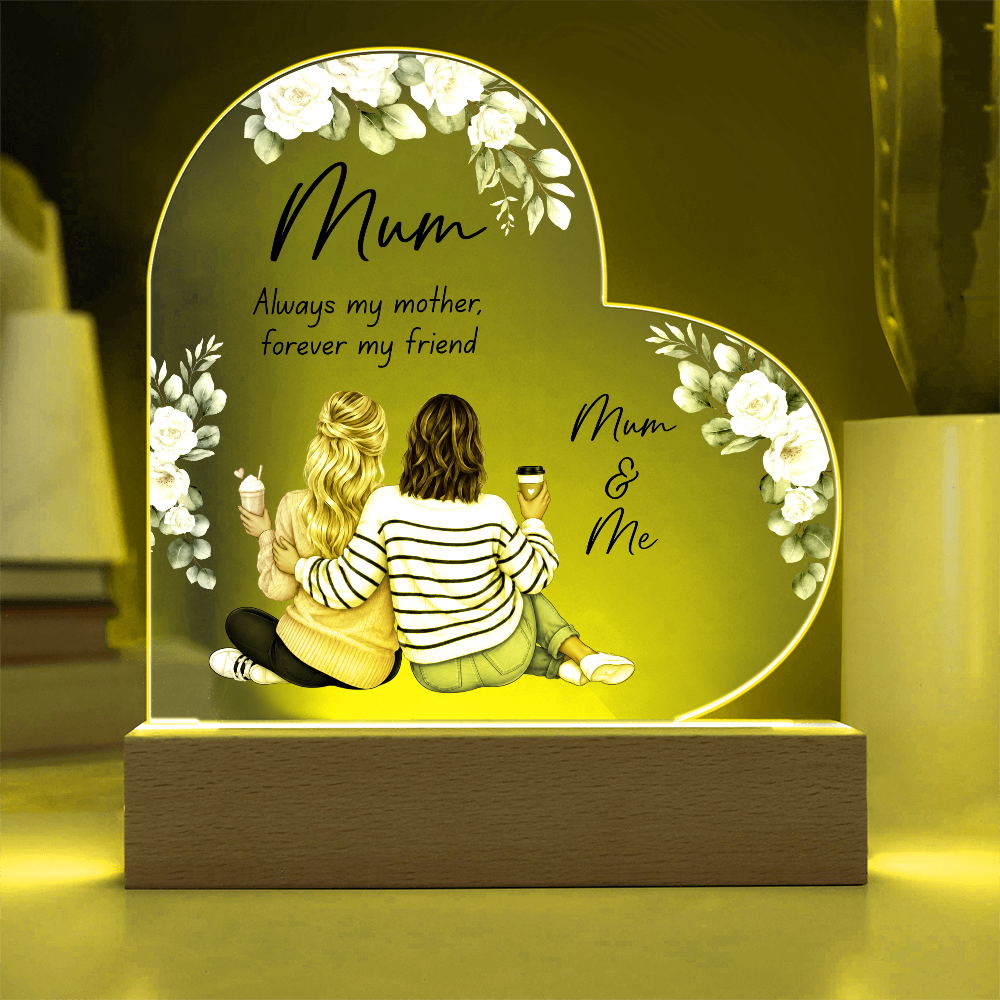 Mother Daughter Acrylic Heart Plaque Gift
